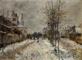 Der Boulevard de Pontoise bei Argenteuil Schnee Effekt Monet